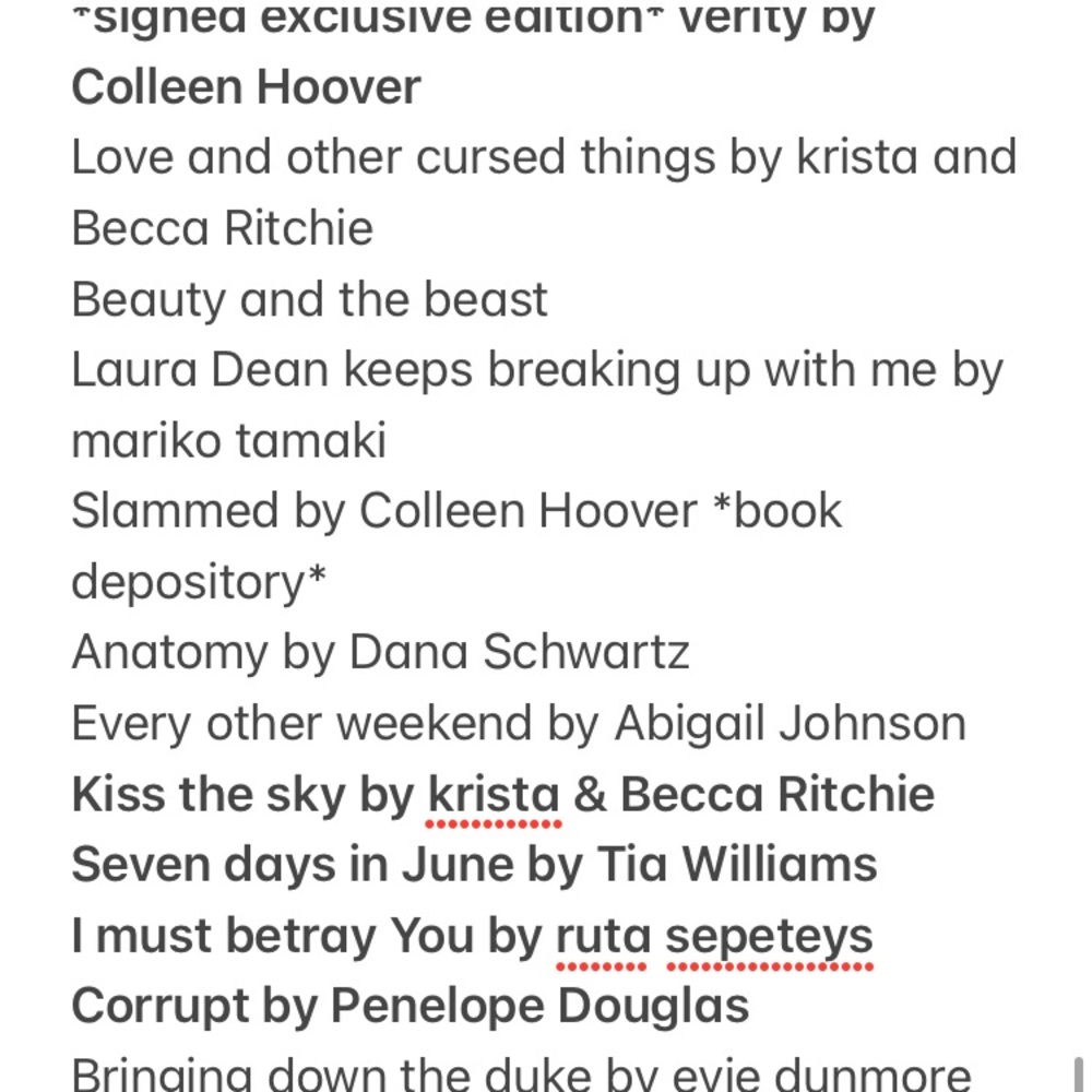 My book wishlist!!